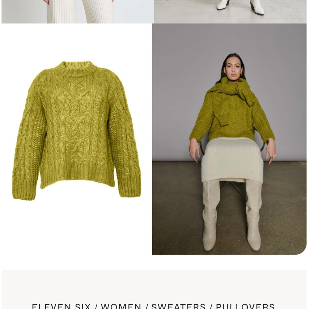 ELEVEN SIX NWT MONICA Alpaca Blend Pullover Sweater in Citrine - Picture 10 of 17